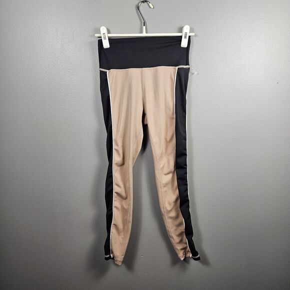 ALL FENIX Ivy Leggings Women Medium Taupe Black 7/8 Leggings Cycling Athleisure - Picture 1 of 5